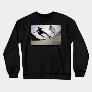 Skateboarder doing a tail slide Crewneck Sweatshirt